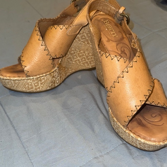 Born Shoes - Born Light Brown Wedge Sandals